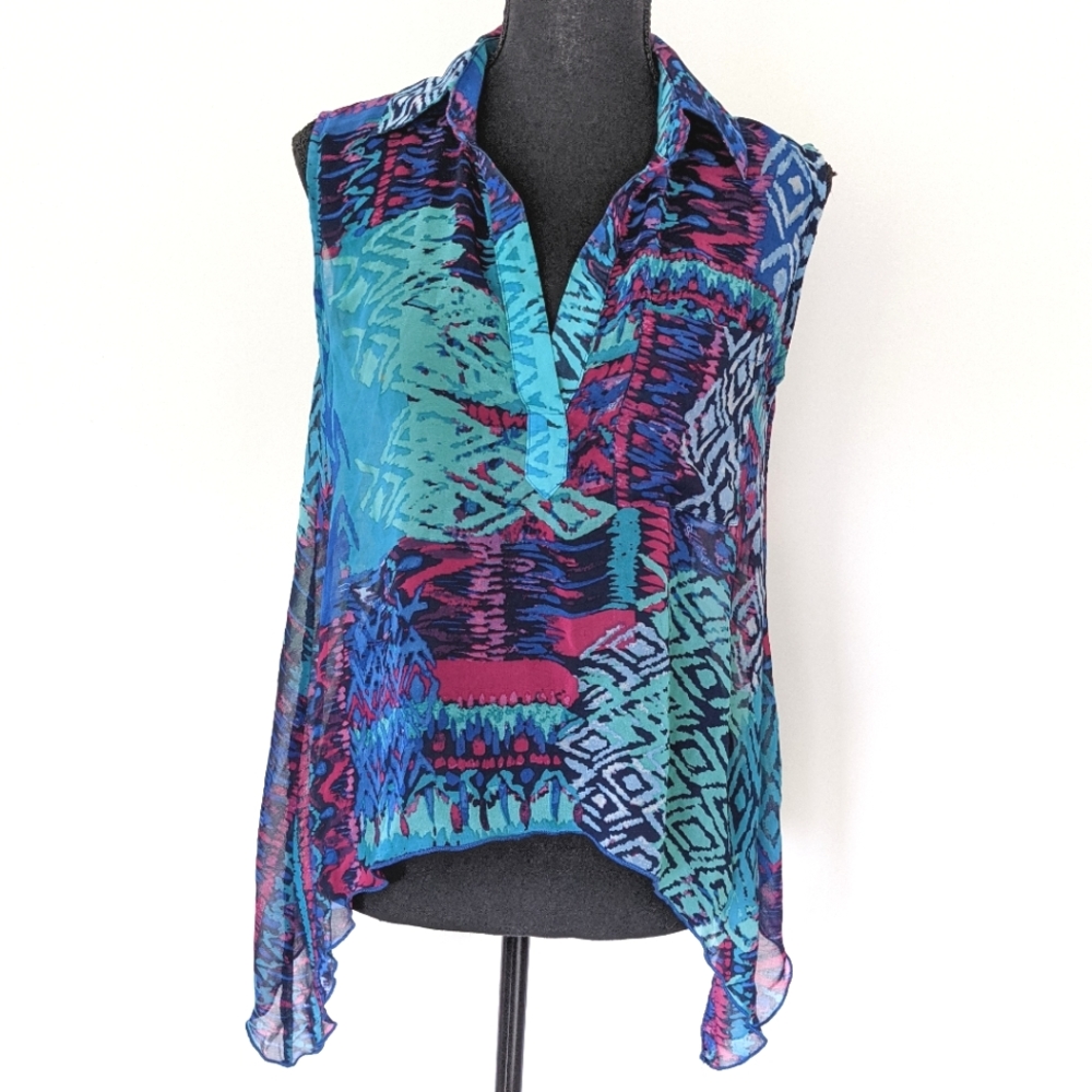 Renee C Sheer Tank Blouse